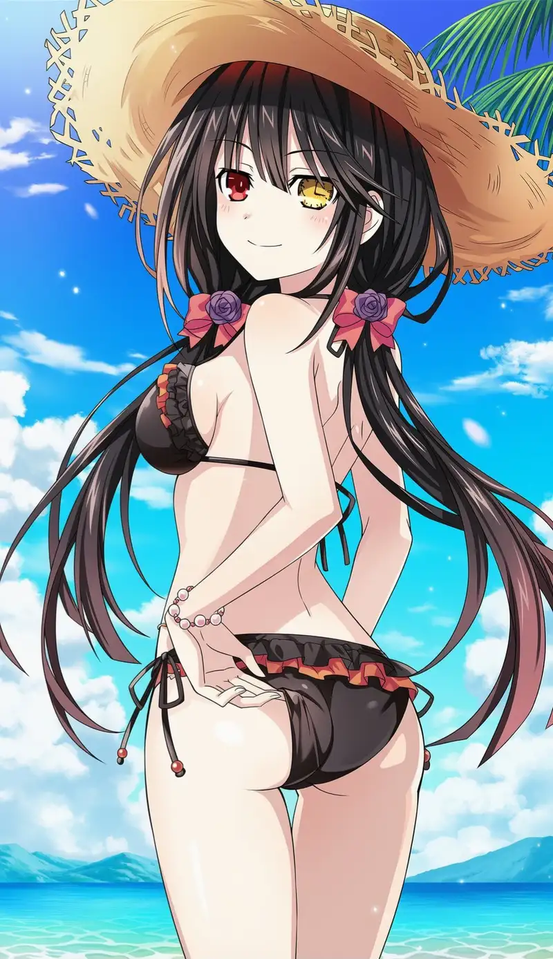Nhân vật Tokisaki Kurumi nét mặt gợi cảm sexy 